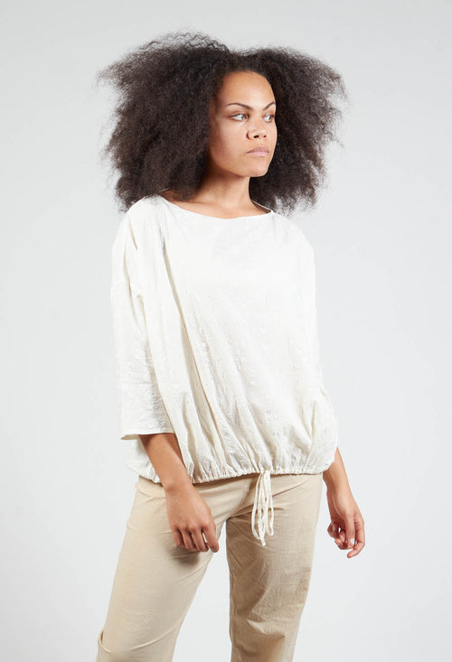 Loose Drawstring Top in Latte