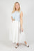 Sleeveless Midi Dress with Contrast Skirt in Latte Celeste / Latte
