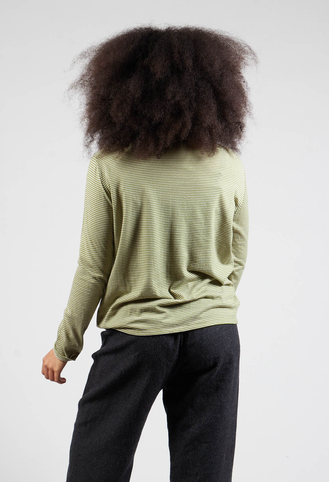 Striped Top in Canapa Verde