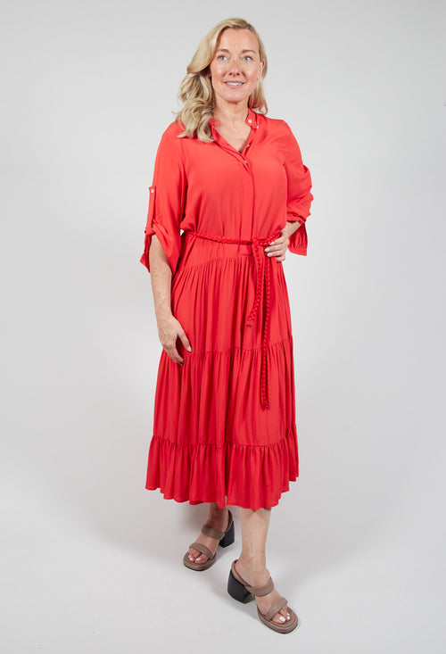 Tiered Maxi Dress in Red