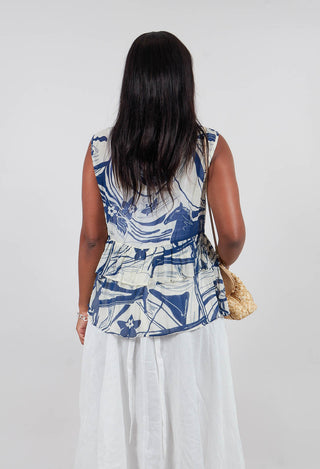 Sleeveless Blouse in Light Blue