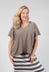 Boxy V-Neck Top in Army