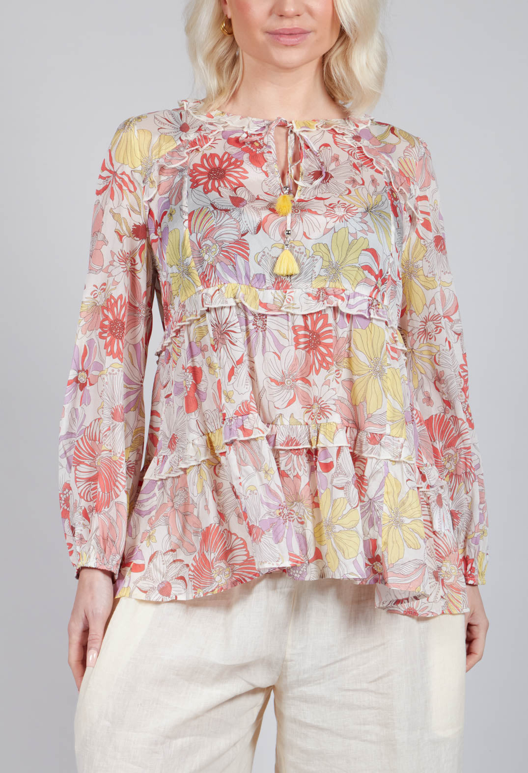 Floris Blouse in Gerbera Orange