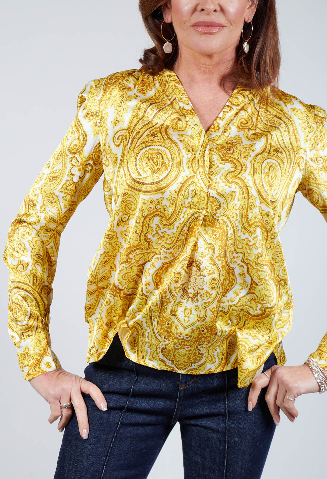 Kay Blouse in Paisley Yellow