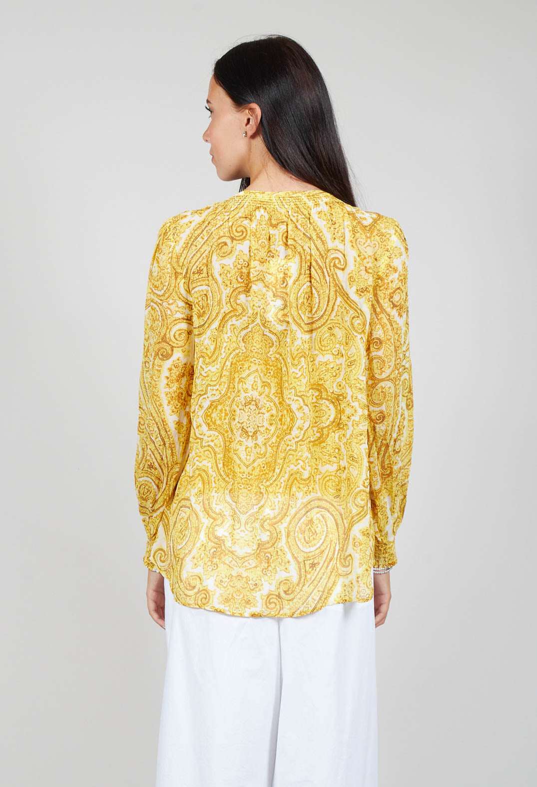 Nora Blouse in Paisley Yellow