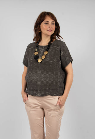 Printed Boxy Shirt Kosta in Chocolat