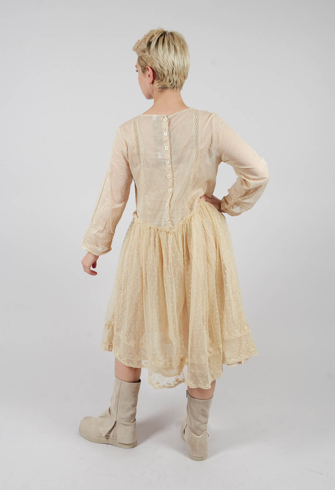 Organdie Dress in Sand