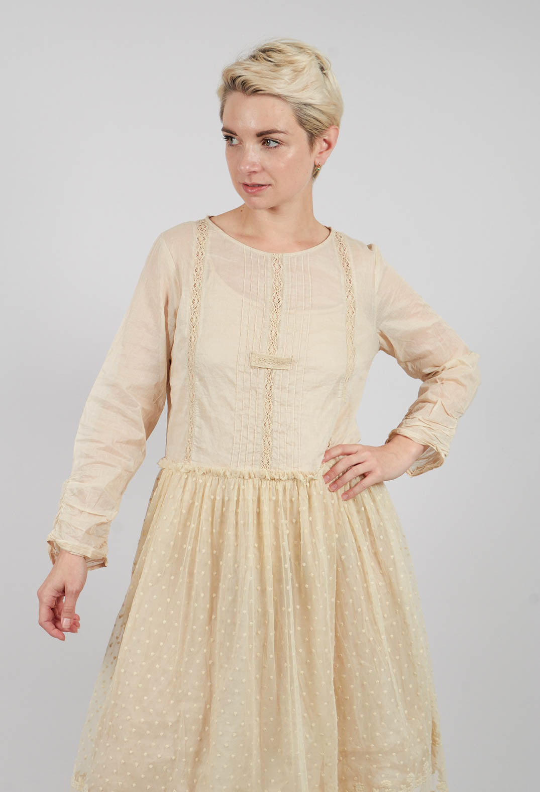Organdie Dress in Sand