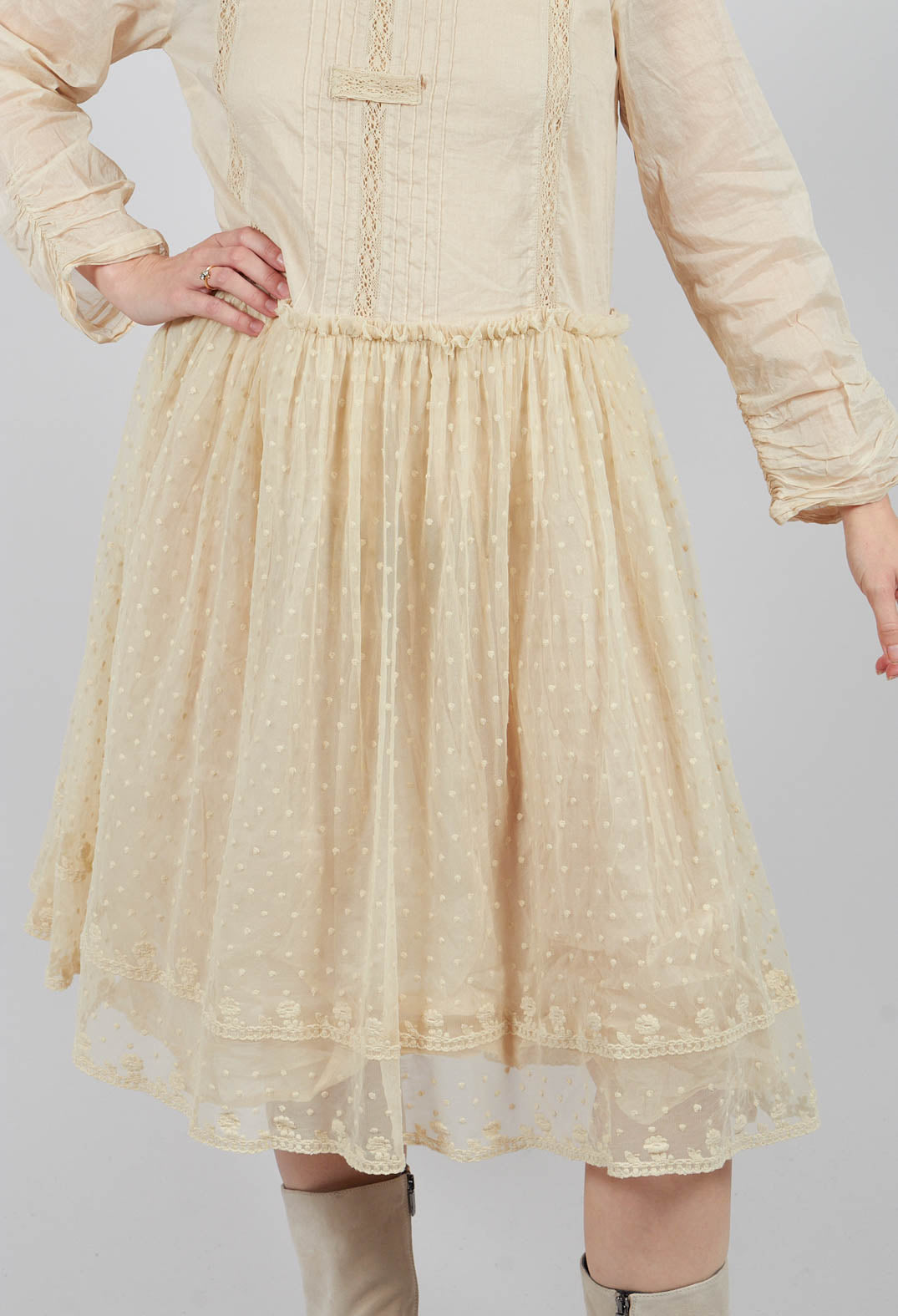 Organdie Dress in Sand