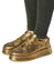 PRE-ORDER - Platform Sole Leather Brogues in Gold - 1985216