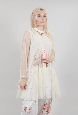 Marie Mesh Peplum Jacket in Ecru