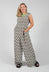 Printed Jumpsuit in Beige/Malva