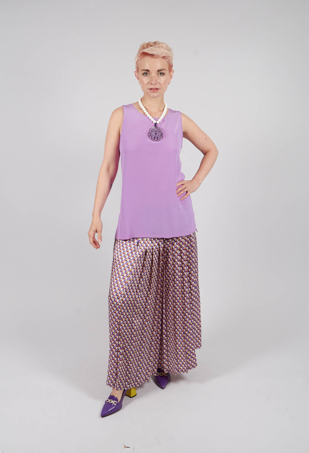 Sleeveless Top in Glicine-Wisteria