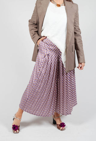 Wide Leg Trousers in Beige/Bianco