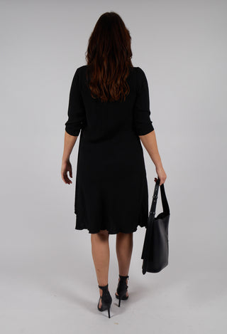 Drape Front Dress in Black