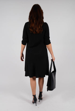 Drape Front Dress in Black