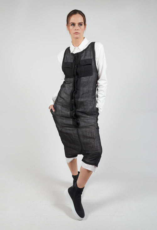 Sleeveless Jumpsuit in Black / White