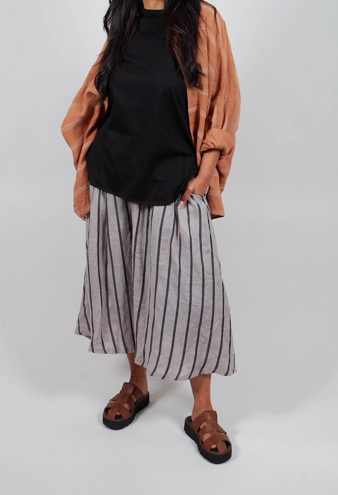 Wide Leg Culottes in Grey