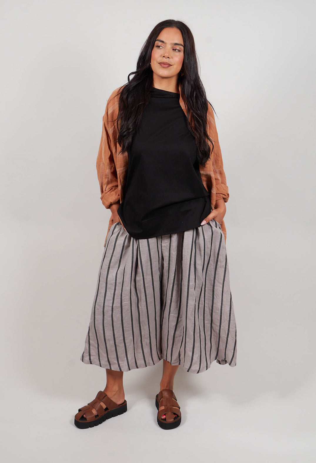 Wide Leg Culottes in Grey