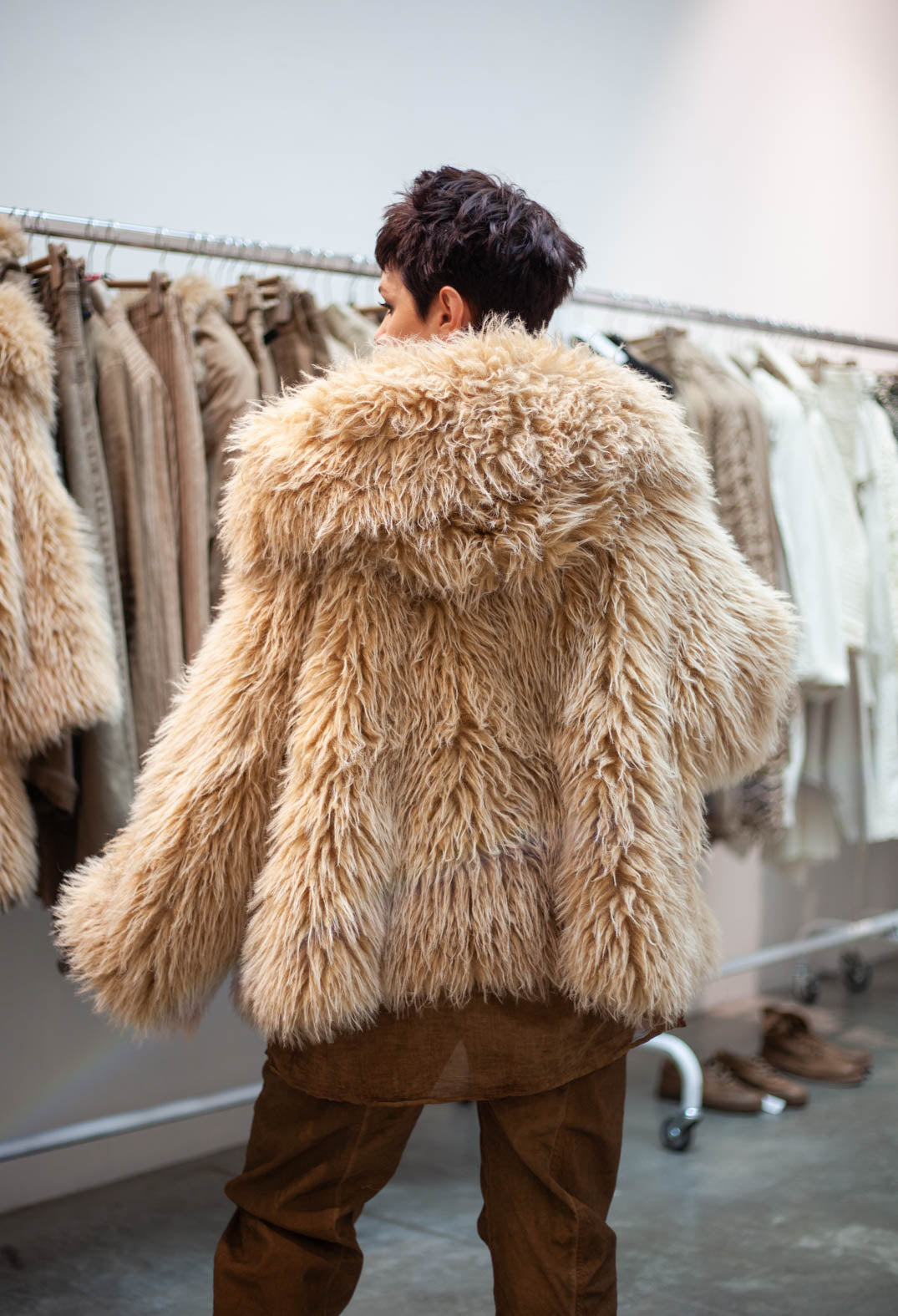 PRE-ORDER - Shaggy Faux Fur Coat in Henna Cloud (Pictured in Clay Cloud) - 2011102
