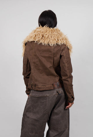 Jacket with Faux Fur Collar in Terracotta Cloud - 2041109