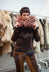 PRE-ORDER - Jacket with Faux Fur Collar in Terracotta Cloud (Pictured in Henna Cloud) - 2041109