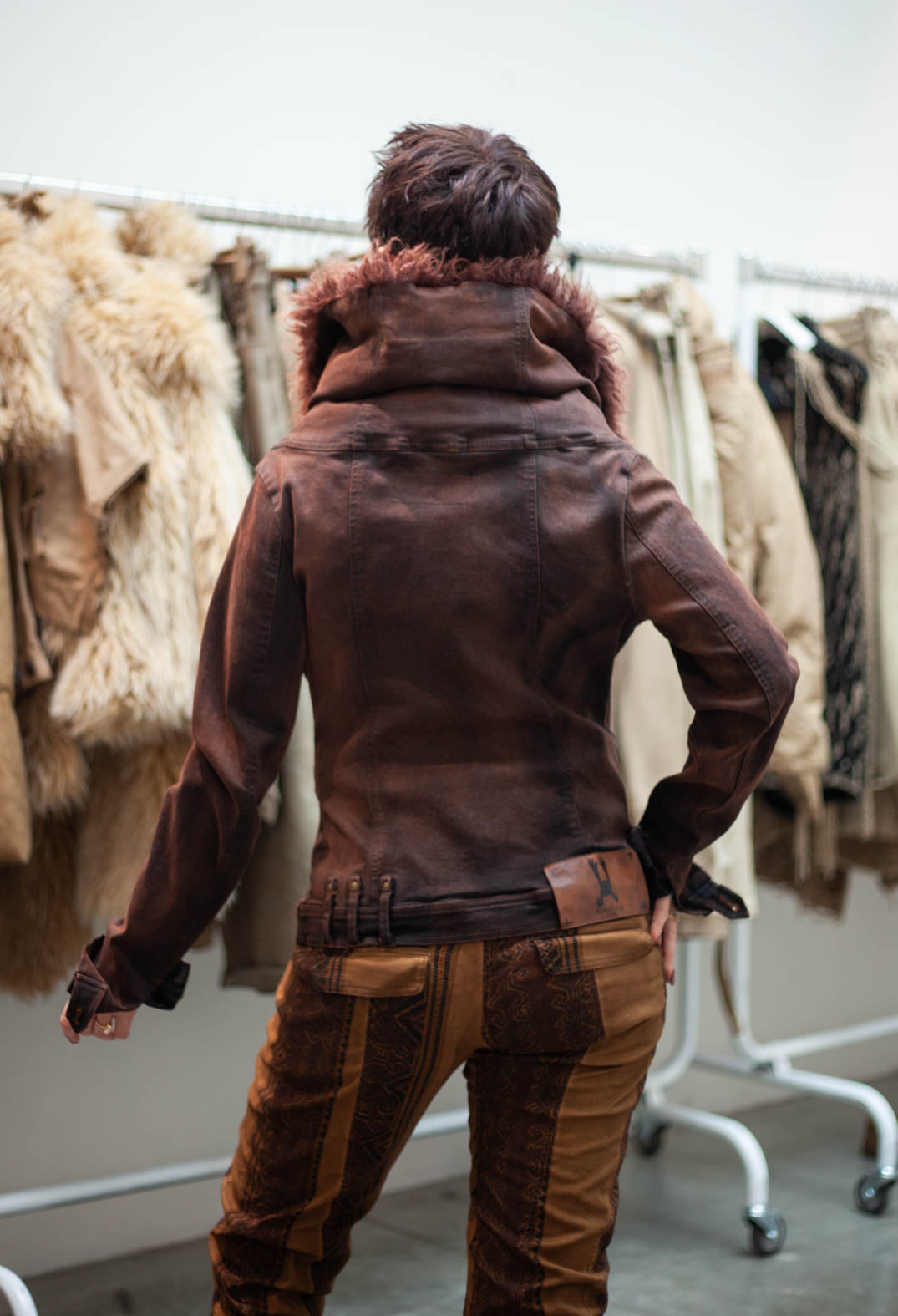 PRE-ORDER - Jacket with Faux Fur Collar in Henna Cloud - 2041109