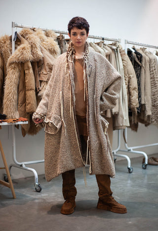 PRE-ORDER - Oversized Raw Edge Coat in Dakar Check - 2051206