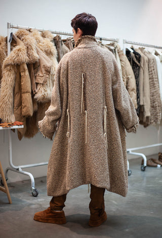 PRE-ORDER - Oversized Raw Edge Coat in Dakar Check - 2051206