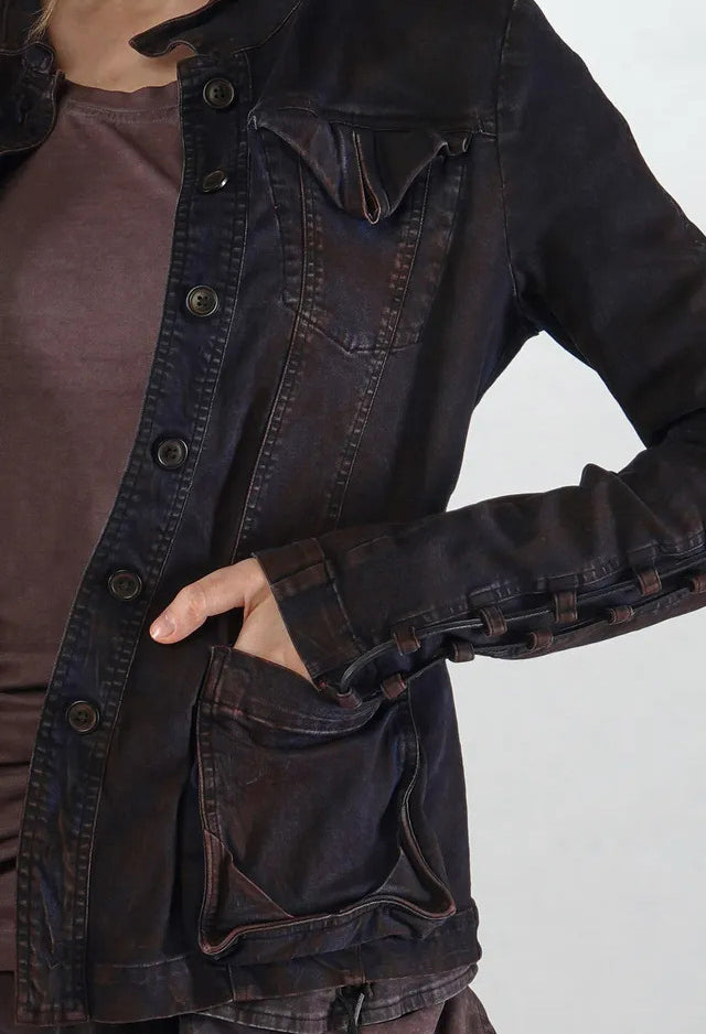 PRE-ORDER - Button Through Jacket in Pine Dark (Pictured in Flamingo Dark) - 2061117