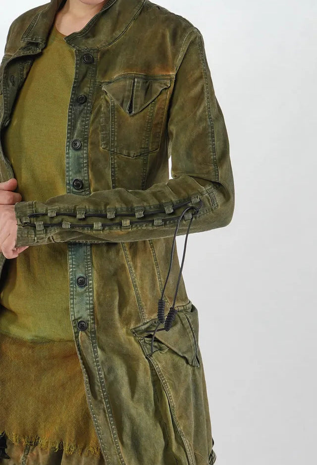 PRE-ORDER - Button Through Coat in Crab Light (Pictured in Lagoon Light) - 2061208