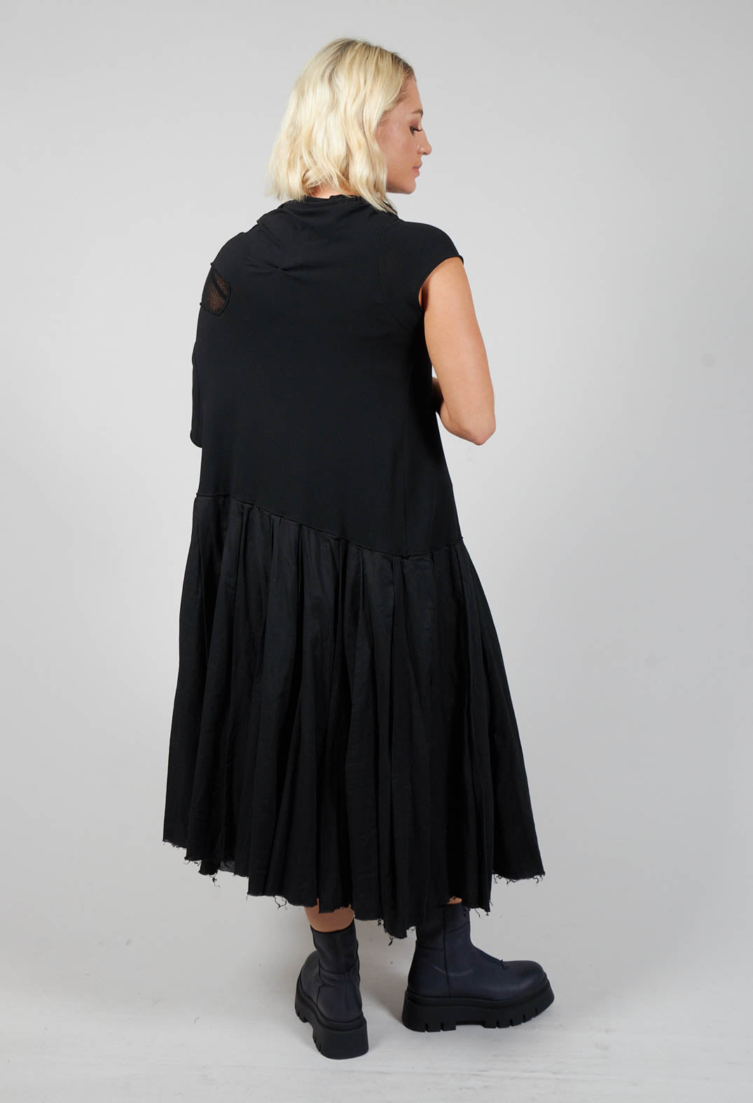 Cowl Neck Midi Dress in Black