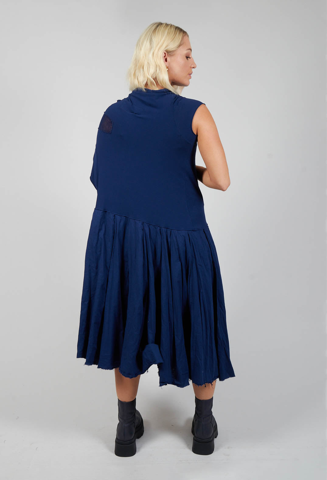 Cowl Neck Midi Dress in Blue