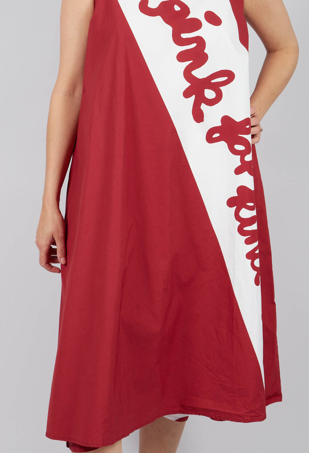 Sleeveless Shift Dress in Berry Print
