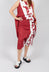 Cropped Drop Crotch Trousers in Berry Print