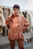PRE-ORDER - Longline Shirt in Terracotta Cloud Stripe - 2130401