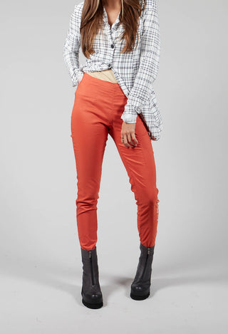 Straight Leg Trousers in Orange Print