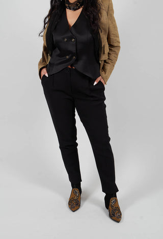 Straight Leg Trousers in Black