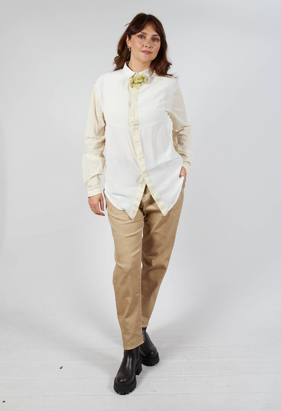 Umit Unal Silk Shirt in Light Yellow | Olivia May Umit Unal Silk Shirt in Light Yellow | Olivia May