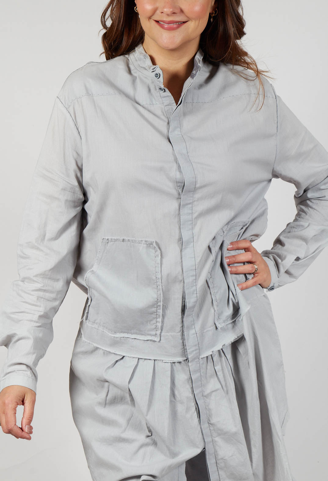 Shirt Dress in Medium Grey
