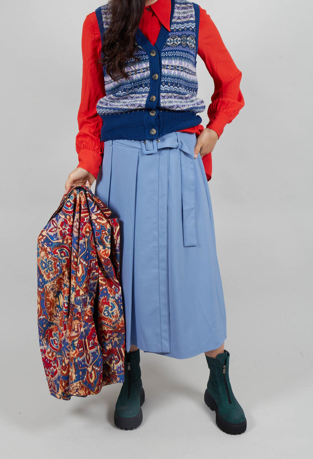 Pencil Skirt in Hokusai Blue