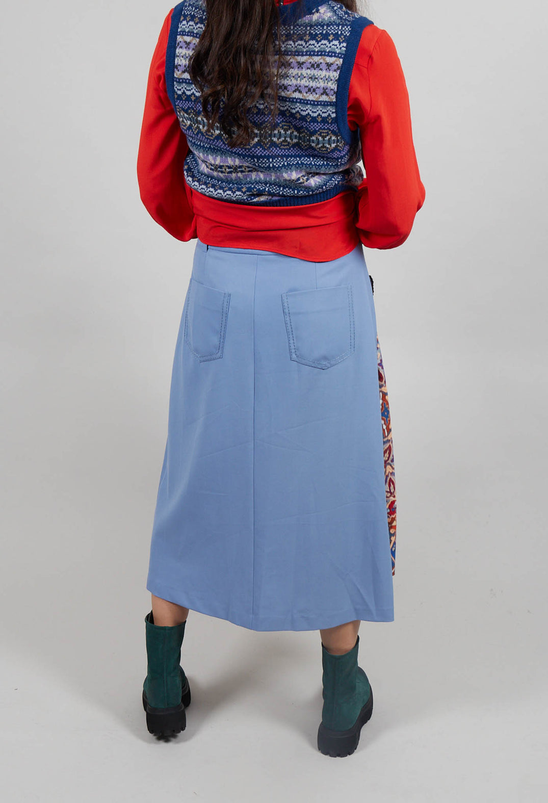 Pencil Skirt in Hokusai Blue