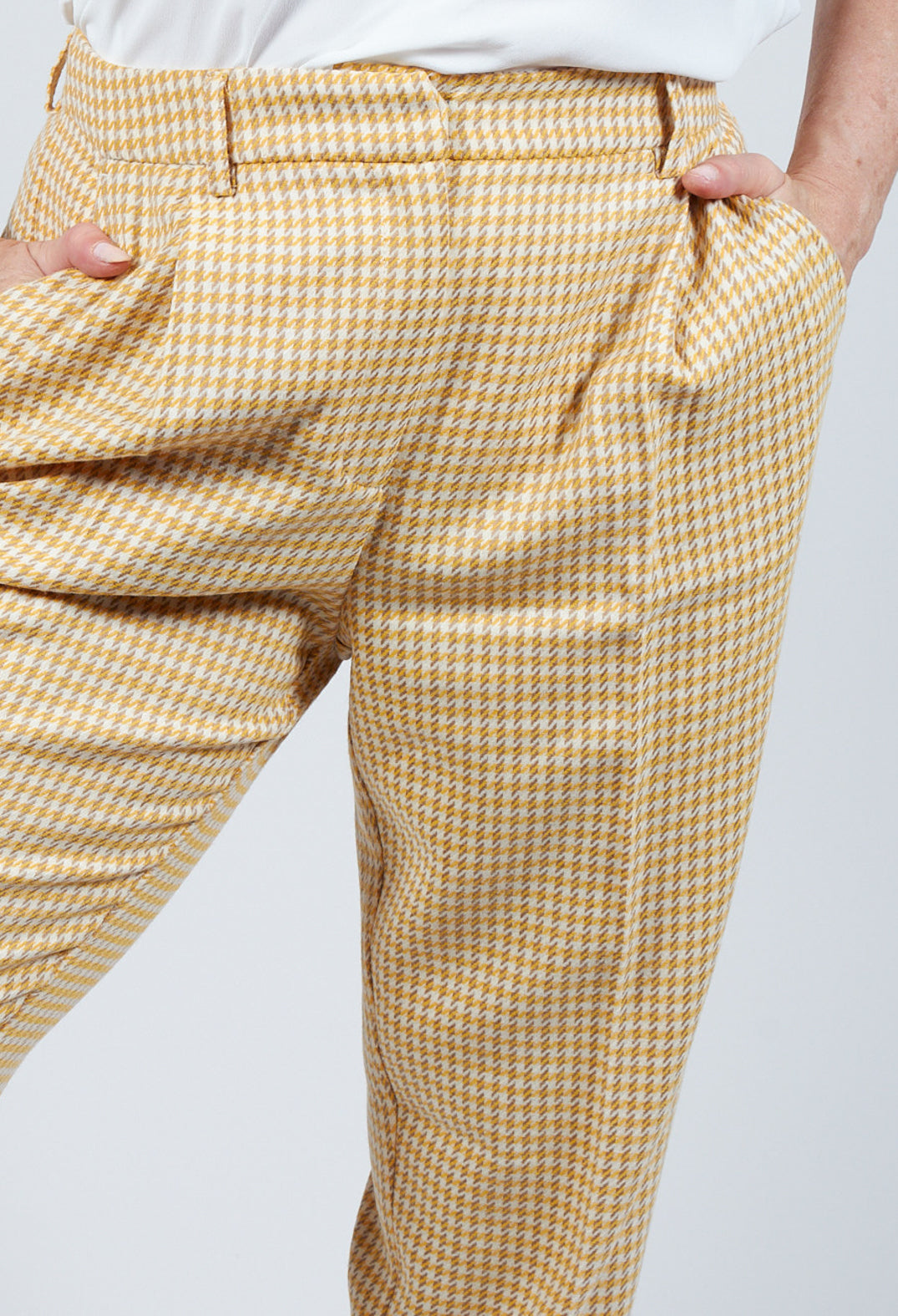 Tailored Trousers in Cream Yellow