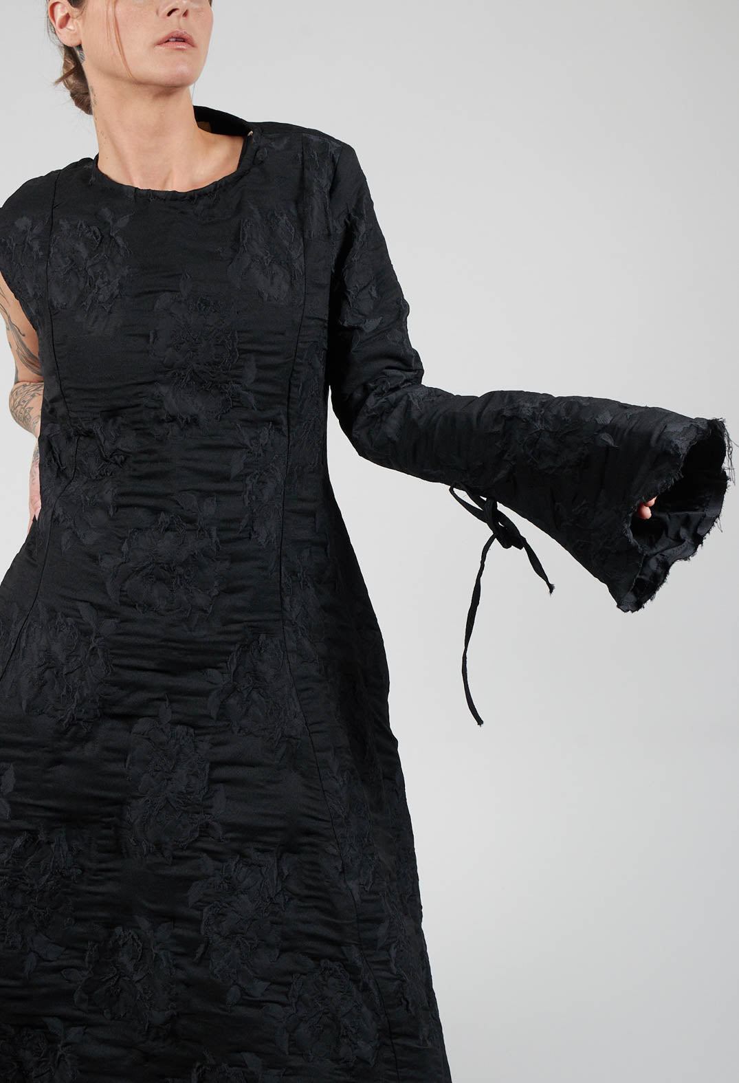 One Sleeved Maxi Dress in Black