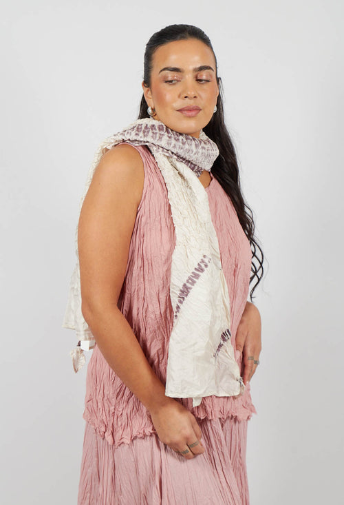 Silk Scarf in Beige/Purple