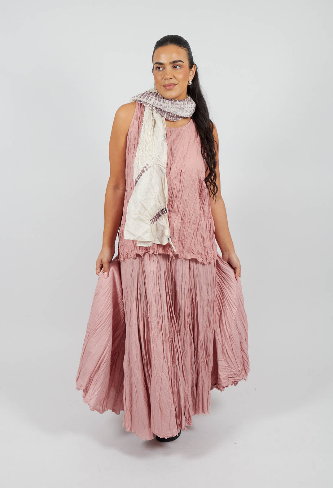 Silk Scarf in Beige/Purple