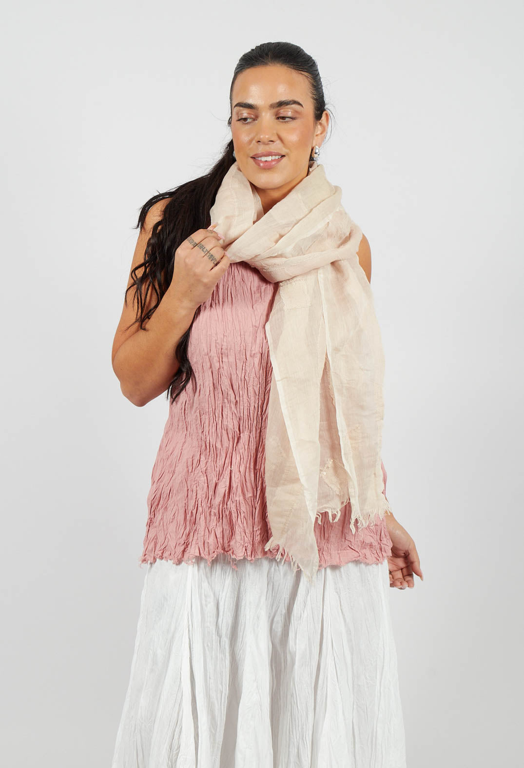 Sequin Scarf in Pink