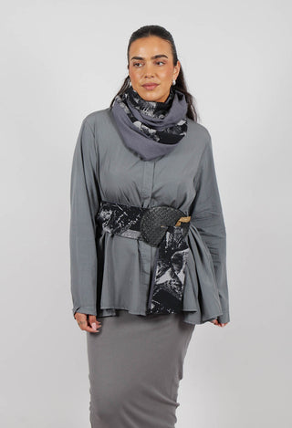 Printed Scarf in Purple/Black