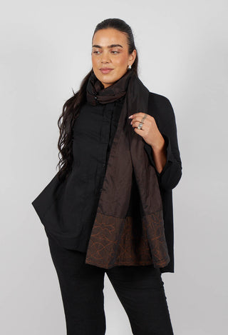 Gathered Scarf in Brown/Burgundy