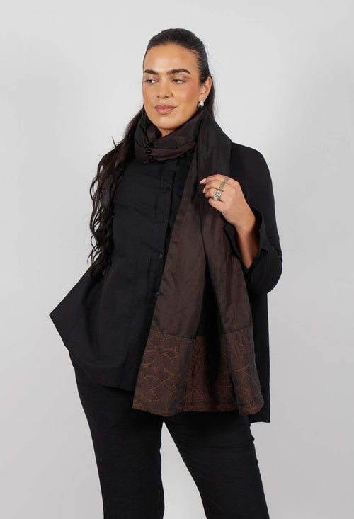 Gathered Scarf in Brown/Burgundy